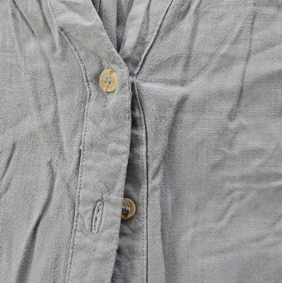 Mine Casual Dusty Blue Button-Up Top Size L 100% RAYON - Picture 3 of 6